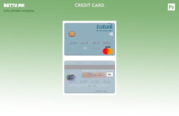 Модерен стил Шаблон за мастер картички на Сенегал Екобанк Сенегал